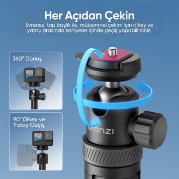 Ulanzi TT24 CKA 146cm Selfie Stick Tripod Kamera ve Telefon Uyumlu - S044A