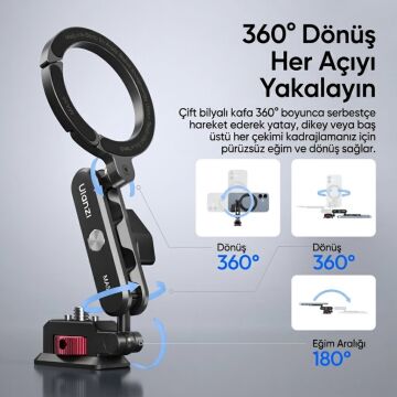 Ulanzi MA56 4 in 1 MagLock Manyetik Telefon Tutucu Tripod Aparatı - S028