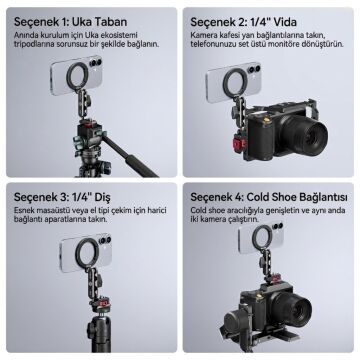 Ulanzi MA56 4 in 1 MagLock Manyetik Telefon Tutucu Tripod Aparatı - S028