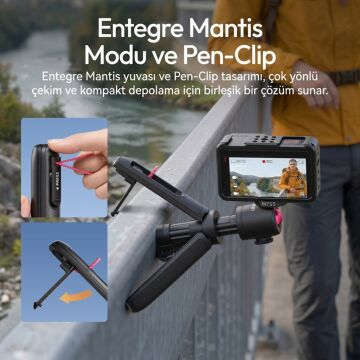 Ulanzi MT55 SnapGo 4 in 1 Mini Selfie Stick Tripod Telefon ve Aksiyon Kamera Uyumlu - T165