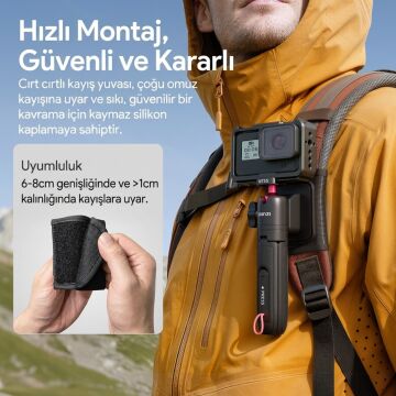 Ulanzi MT55 SnapGo 4 in 1 Mini Selfie Stick Tripod Telefon ve Aksiyon Kamera Uyumlu - T165