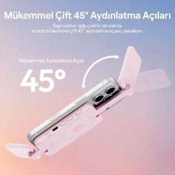 Ulanzi GL01 GlowUp Manyetik Telefon LED Dolgu Işığı Pembe - L287