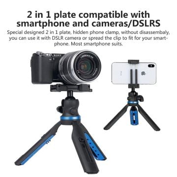 Ulanzi TT20 Uzayabilen Ball Head Başlıklı Profesyonel Vlog Tripodu