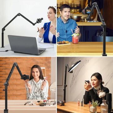 VIJIM LS24 Çok Amaçlı Ayarlanabilir Kamera ve Mikrofon Masa Standı