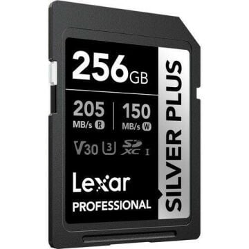 Lexar Professional 256GB 205 MB/s Silver Plus SD Hafıza Kartı