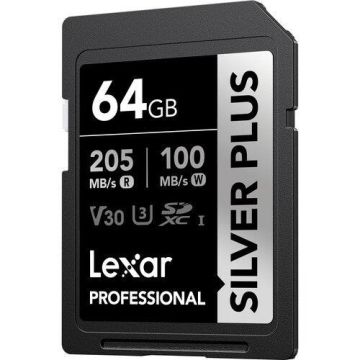 Lexar Professional 64GB 205 MB/s Silver Plus SDXC Hafıza Kartı