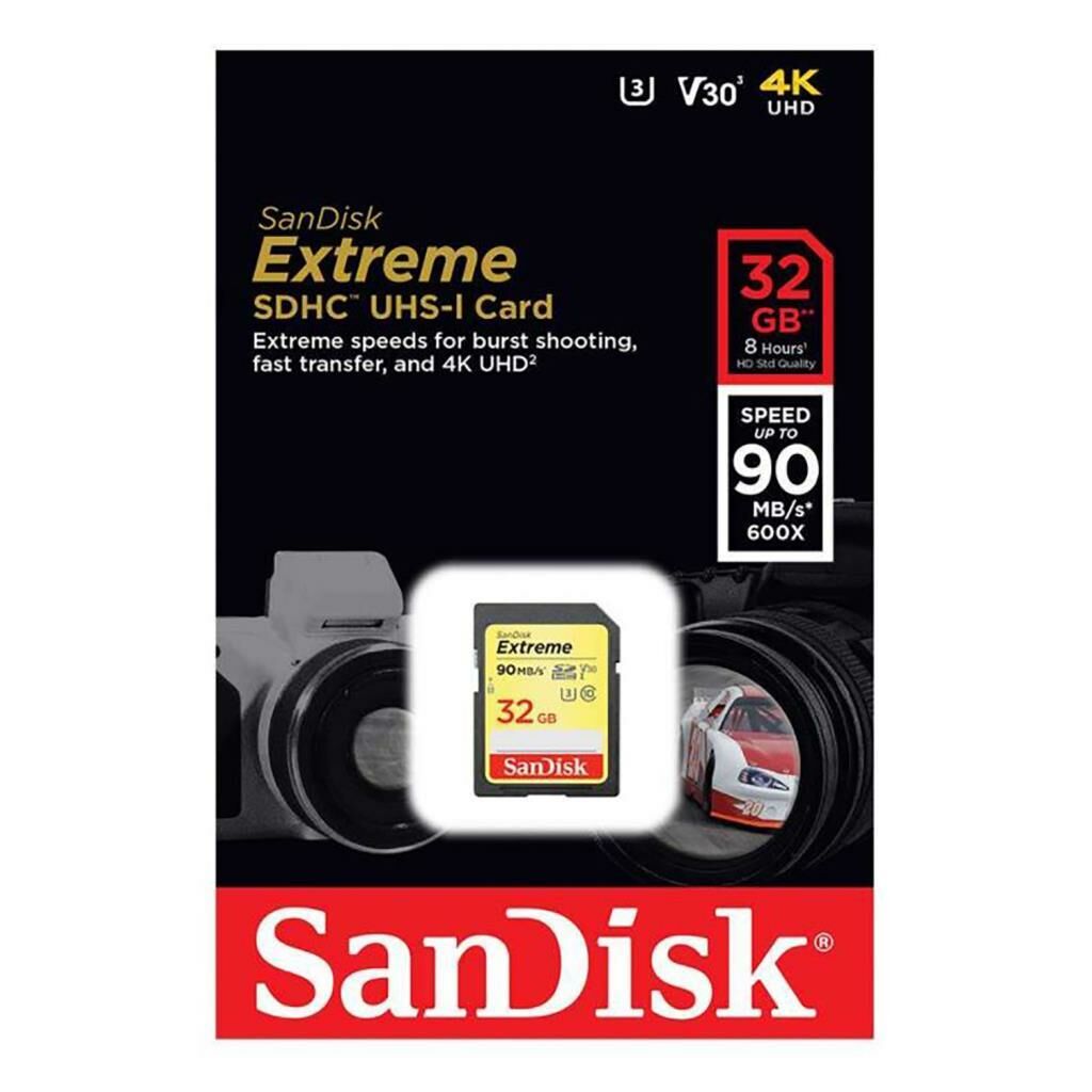 Sandisk Extreme 32GB 90mb/s SDXC Hafıza Kartı