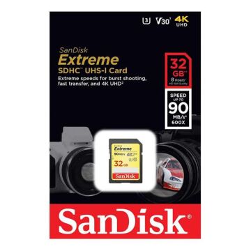 Sandisk Extreme 32GB 90mb/s SDXC Hafıza Kartı