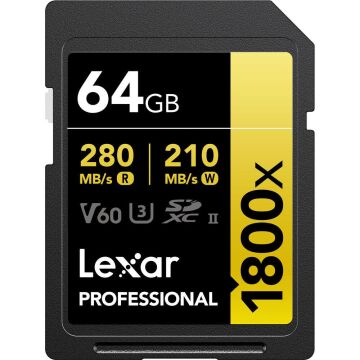 Lexar Professional 64GB 280mb/s SDXC Hafıza Kartı