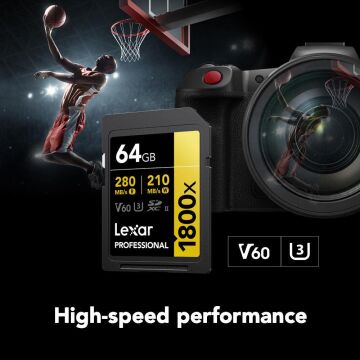 Lexar Professional 64GB 280mb/s SDXC Hafıza Kartı