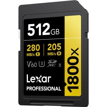 Lexar Professional 512GB 280 MB/s Gold SD Hafıza Kartı
