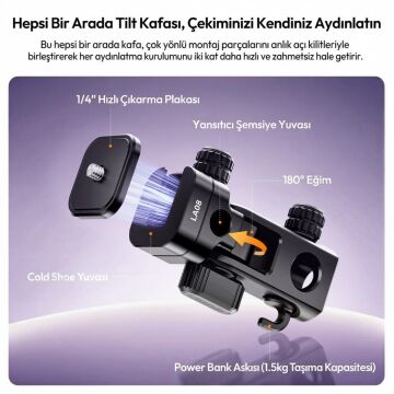 Ulanzi TT43 II 210cm Reversible 2 in 1 Işık Standı - S085