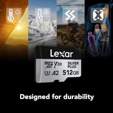 Lexar Professional 512GB 205 MB/s Silver Plus MicroSD Hafıza Kartı