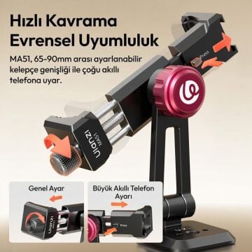Ulanzi MA51 QuickClip 360 Derece Ayarlanabilir Telefon Tutucu - M064