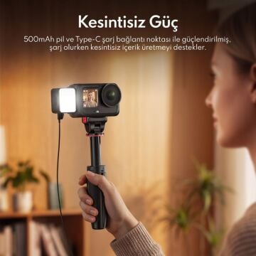 Ulanzi LM24 Osmo Action Serisi ve Nano Uyumlu Manyetik Quick Release Mini LED Dolgu Işığı - L298