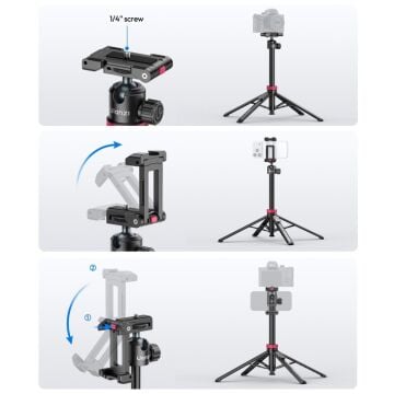 Ulanzi MT-44B 150cm 2 in 1 Otomatik Açılan 4 Ayaklı Selfie Monopod Tripod Siyah - S056