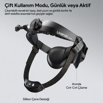 Ulanzi CM029 Ayarlanabilir Aksiyon Kamera ve Telefon Head Mount POV Çekim Sistemi - C098A