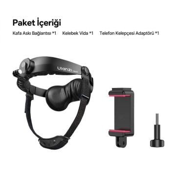 Ulanzi CM029 Ayarlanabilir Aksiyon Kamera ve Telefon Head Mount POV Çekim Sistemi - C098A
