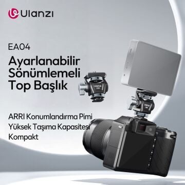 Ulanzi EA04 Adjustable Damping Ball Head Cold Shoe LED Işık ve Monitör Adaptörü - C086