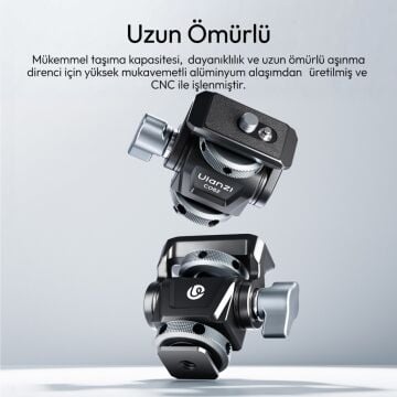 Ulanzi EA04 Adjustable Damping Ball Head Cold Shoe LED Işık ve Monitör Adaptörü - C086