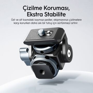 Ulanzi EA04 Adjustable Damping Ball Head Cold Shoe LED Işık ve Monitör Adaptörü - C086