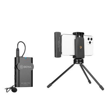 Boya BY-WM4 PRO-K3 Telefon Üzerine Takılan Küçük Alıcılı Kablosuz Yaka Mikrofonu