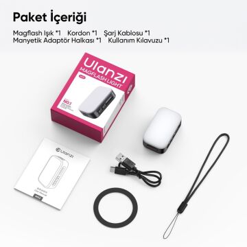 Ulanzi M02 7W 5600K CRI 95+ Bluetooth Mini Flaş ve LED Video Işığı - L217A