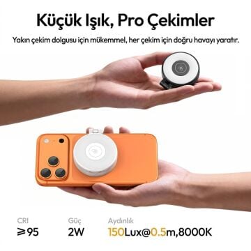 Ulanzi LM21 Manyetik LED Dolgu Işığı Mini Telefon Video Işığı Siyah - L236
