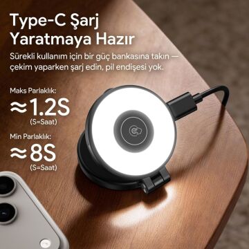 Ulanzi LM21 Manyetik LED Dolgu Işığı Mini Telefon Video Işığı Siyah - L236