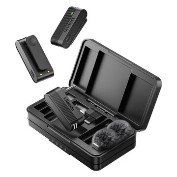 Ulanzi A100 İkili Kablosuz Yaka Mikrofonu (Type-C ve 3.5mm TRS)