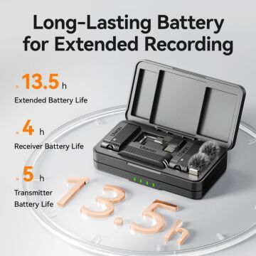 Ulanzi A100 İkili Kablosuz Yaka Mikrofonu (Type-C ve 3.5mm TRS)