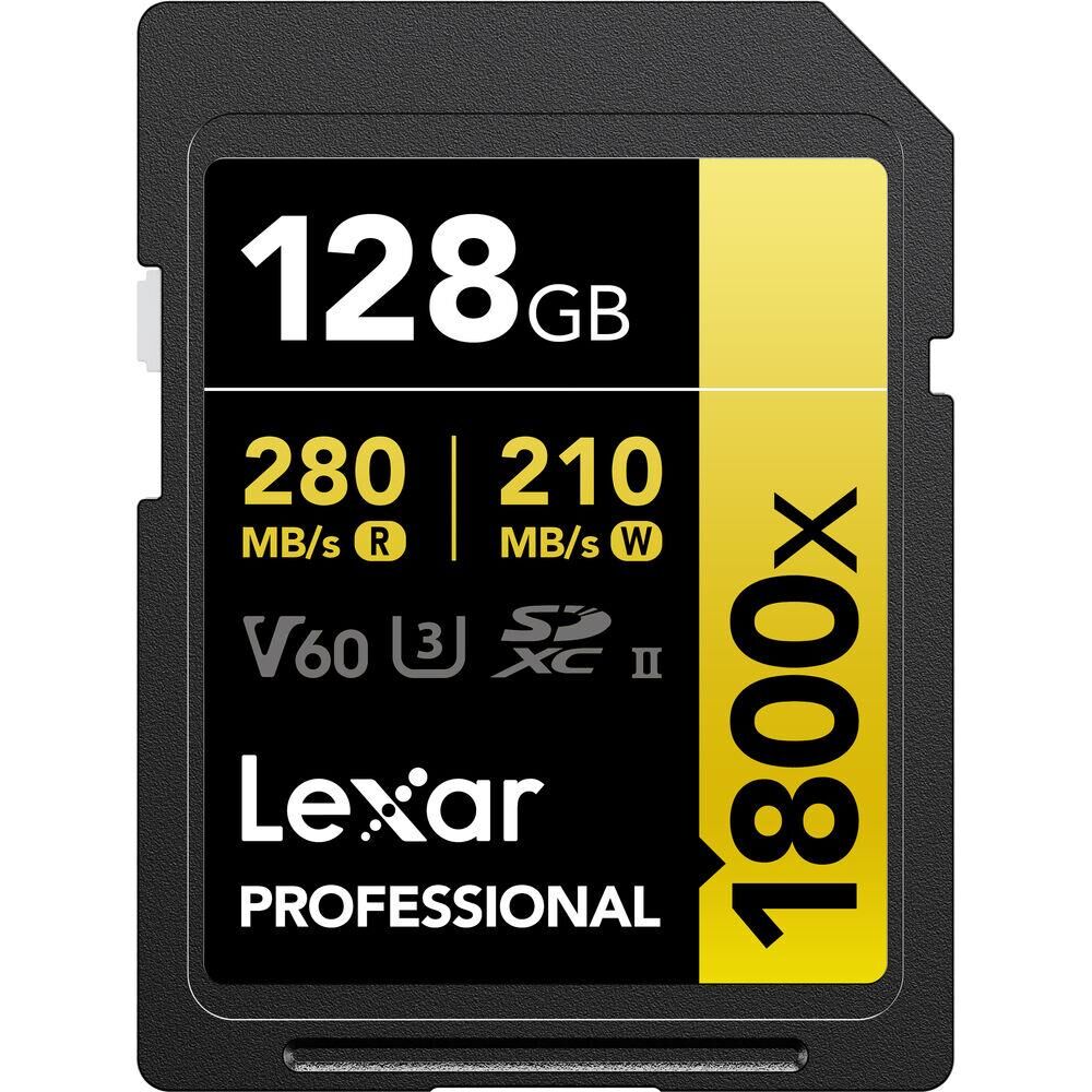 Lexar Professional 128GB 1800X 280 MB/s 4K V60 SDXC Hafıza Kartı