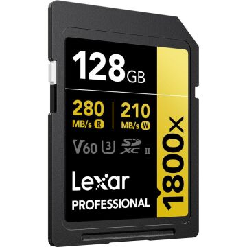 Lexar Professional 128GB 1800X 280 MB/s 4K V60 SDXC Hafıza Kartı