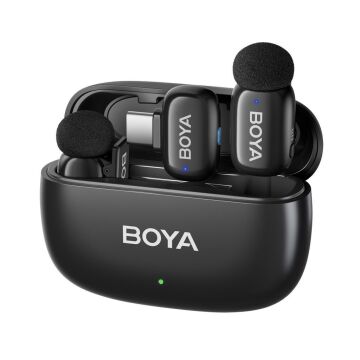 BOYA Mini Wireless Yaka Mikrofonu - Siyah