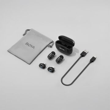 BOYA Mini Wireless Yaka Mikrofonu - Siyah