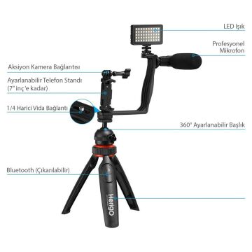 Herigo HG-VLG5 Telefonlar İçin Video Çekim Seti