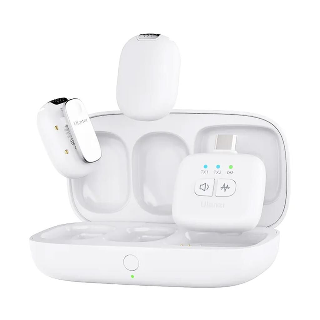 Ulanzi A30 Tiny 2 Kişilik Mikrofon Seti - Beyaz