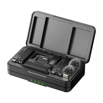 Ulanzi A100 İki Kişilik Kablosuz Yaka Mikrofon Seti (Type-C ve 3.5mm TRS)