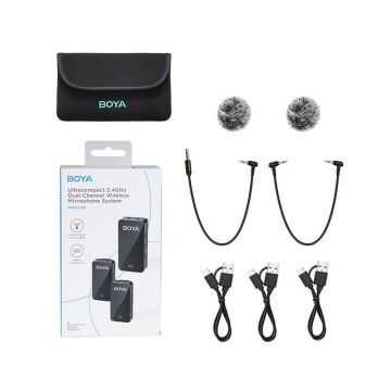 Boya BY-WMic5-M2 Ultra Kompakt Çift Kanallı Kablosuz İkili Yaka Mikrofonu