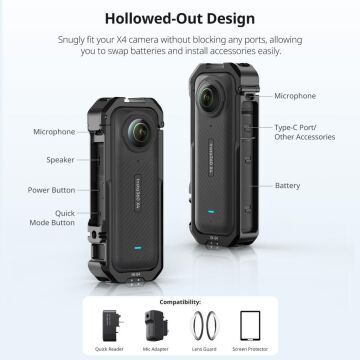 Ulanzi IN-04 Insta360 X4 için Metal Kafes