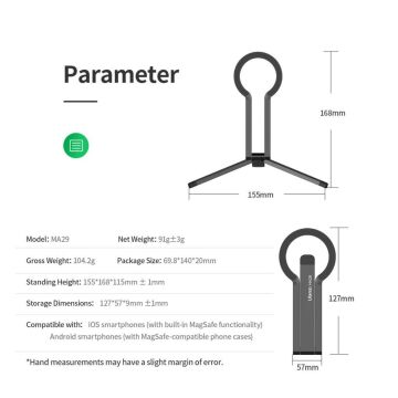 Ulanzi MA29 MagSafe Uyumlu Manyetik Telefon Standı