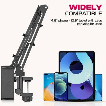 Ulanzi T2 Çift Kollu Mikrofon Telefon ve Tablet Masa Standı