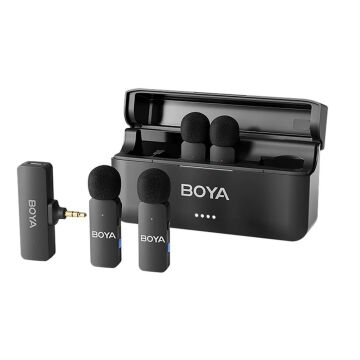 Boya BY-V4 4 Kişilik Şarj Kutulu Kablosuz Mikrofon Seti - 3.5mm TRS