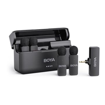 Boya BY-V4 4 Kişilik Şarj Kutulu Kablosuz Mikrofon Seti - 3.5mm TRS