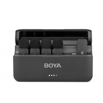 Boya BY-V4 4 Kişilik Şarj Kutulu Kablosuz Mikrofon Seti - 3.5mm TRS