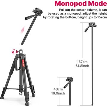 Ulanzi U-Select VT-01 Çok Fonksiyonlu Taşınabilir Alüminyum Tripod Monopod