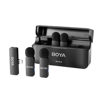 Boya BY-V4D 4 Kişilik Şarj Kutulu Kablosuz Mikrofon Seti - Lightning