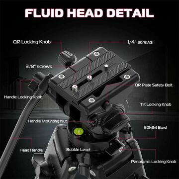 Ulanzi MT-81 Alüminyum 360° Ball Head Kafa Video Tripod