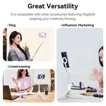 Ulanzi MG-003 Pro Manyetik Selfie Telefon Tripodu Beyaz