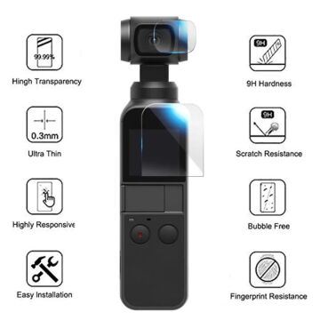Dji Osmo Pocket 1. & 2. Versiyon Ekran ve Lens Koruyucu Jelatin